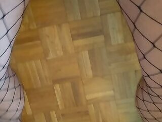 Crossdresser solo cumshot in pantyhose