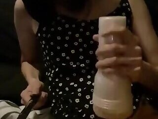 Transgirl fucks a fleshlight