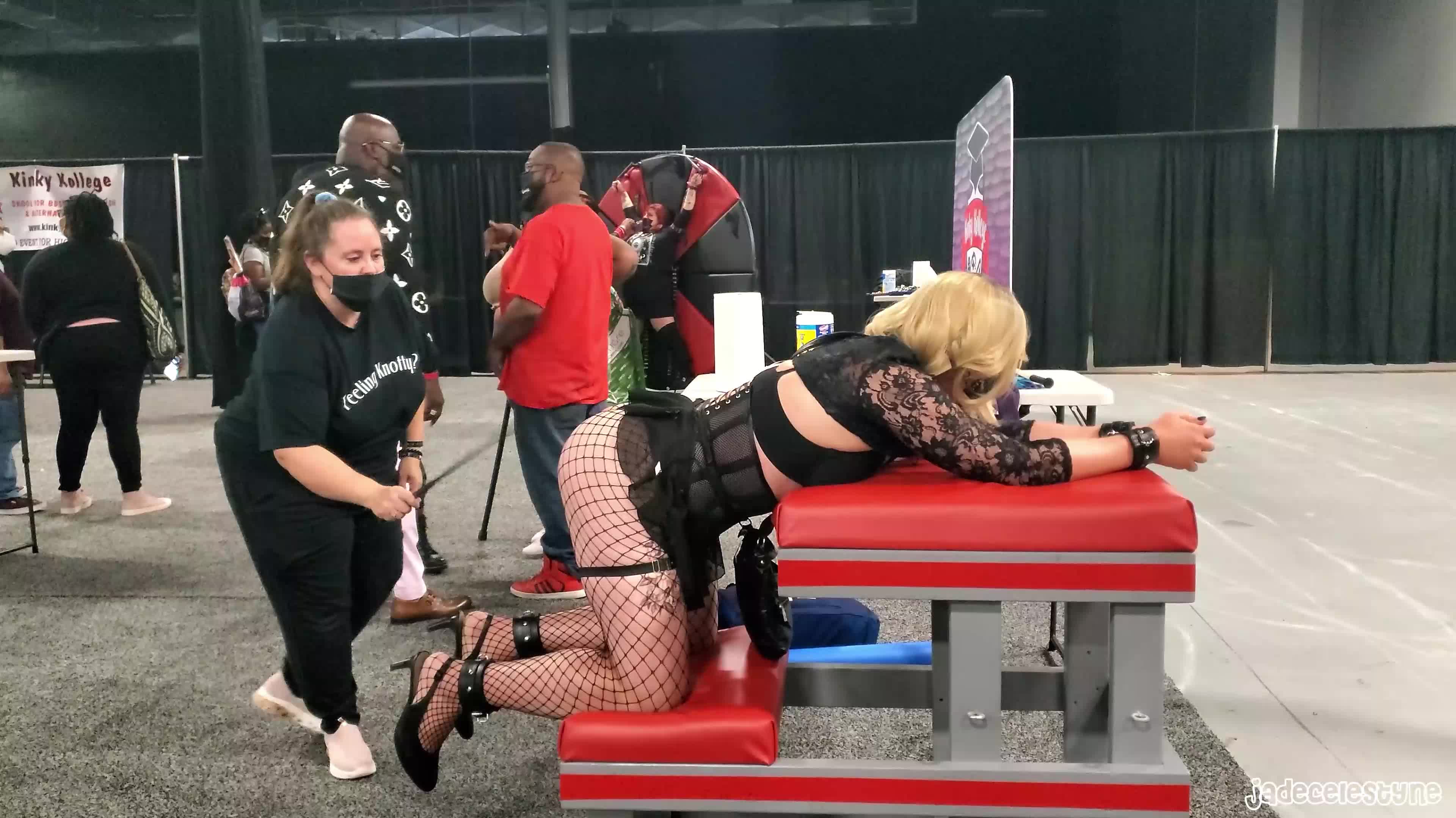 Whipped in public at EXXXOTICA [short version]