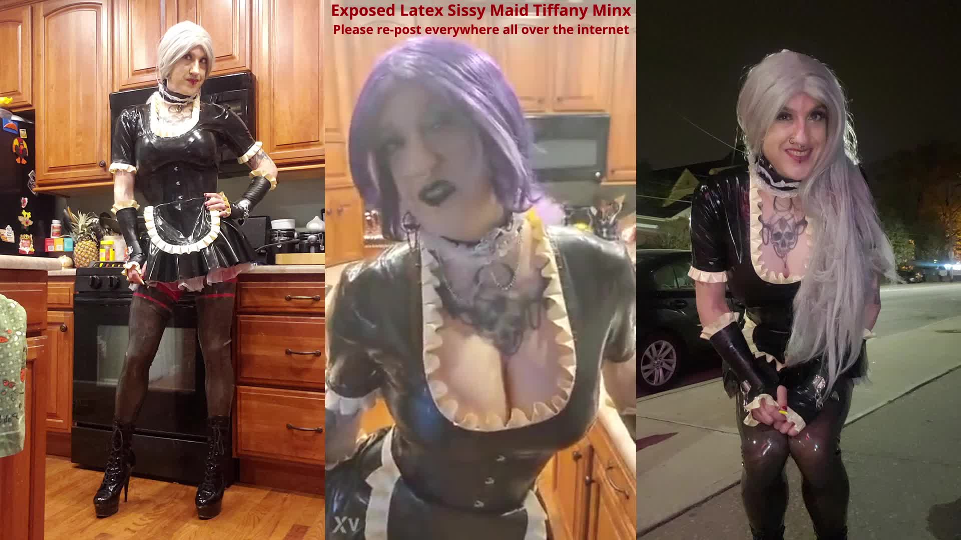 Goth Princess Whore Tiffany Minx - Latex Maid Begs to be Exposed