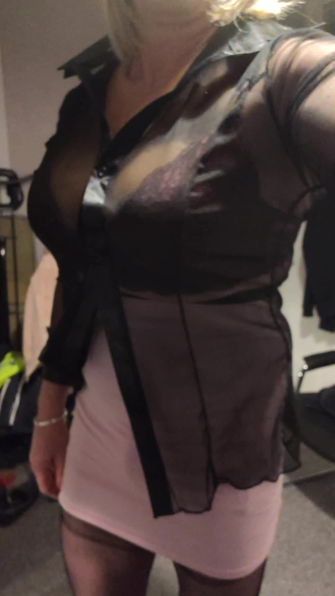 Crossdresser with a skirt bulge